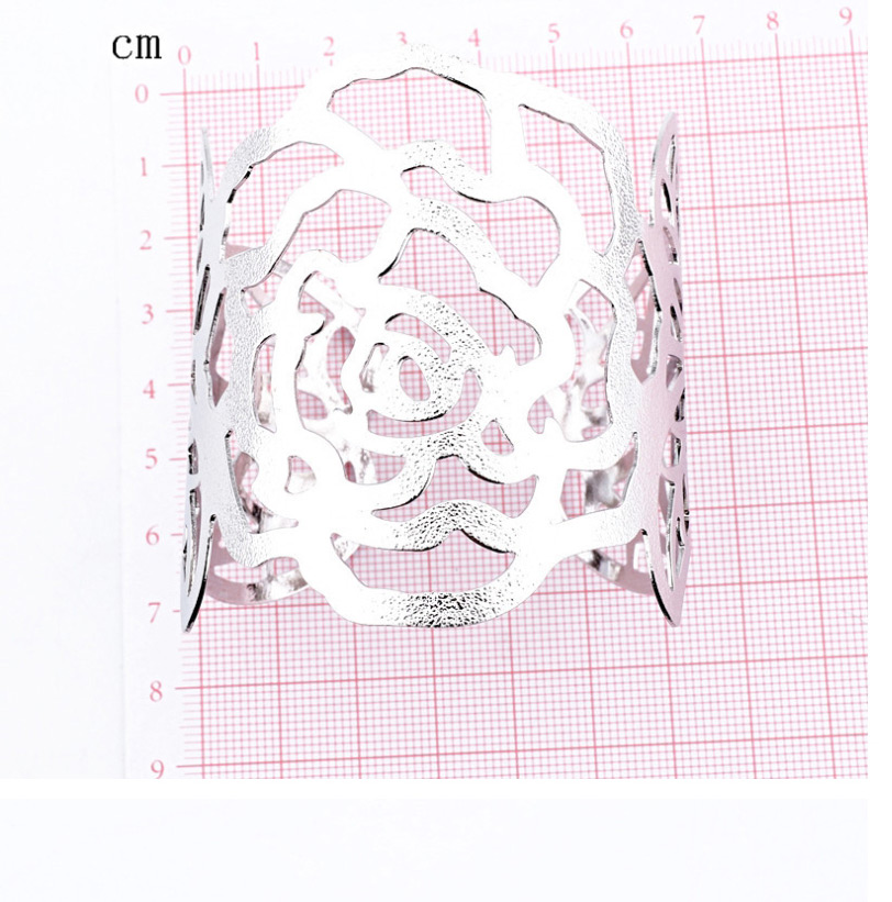 Fashion Silver Carved Flower Big Open Bracelet,Fashion Bangles