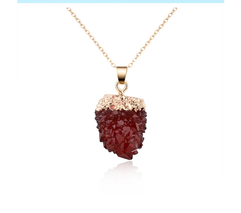 Fashion Red Wine Yangmei Ball Imitation Natural Stone Resin Necklace,Pendants