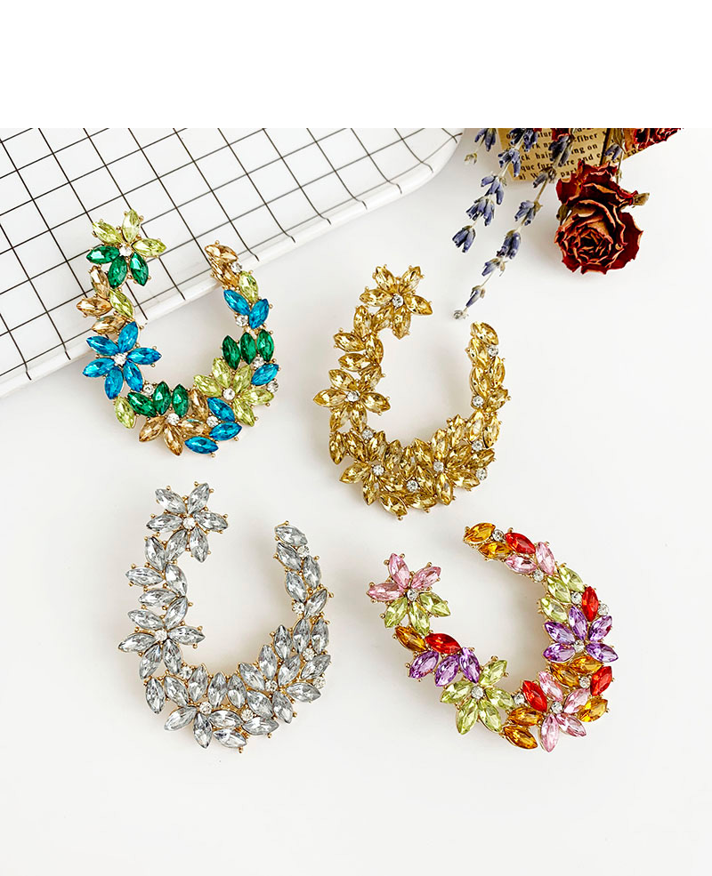 Fashion Color Alloy Studded U-shaped Earrings,Stud Earrings
