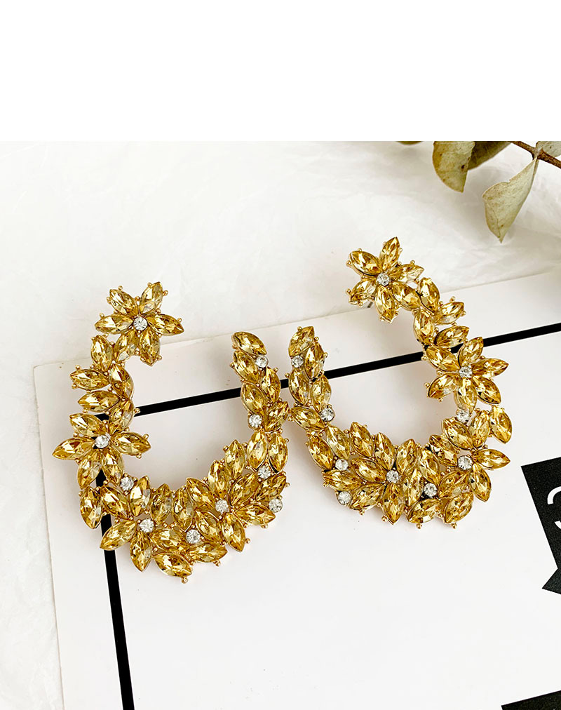 Fashion Gold Alloy Studded U-shaped Earrings,Stud Earrings