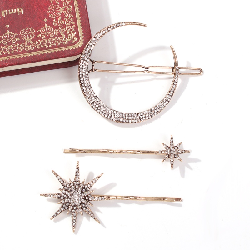 Fashion Seven-pointed Star Small Gold Alloy Diamond Hairpin,Hairpins