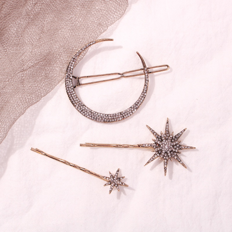 Fashion Seven-pointed Star Small Gold Alloy Diamond Hairpin,Hairpins