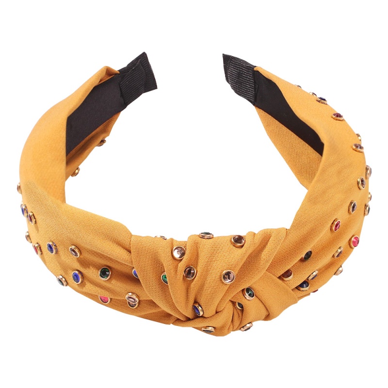 Fashion Yellow Alloy Color Diamond Headband,Head Band