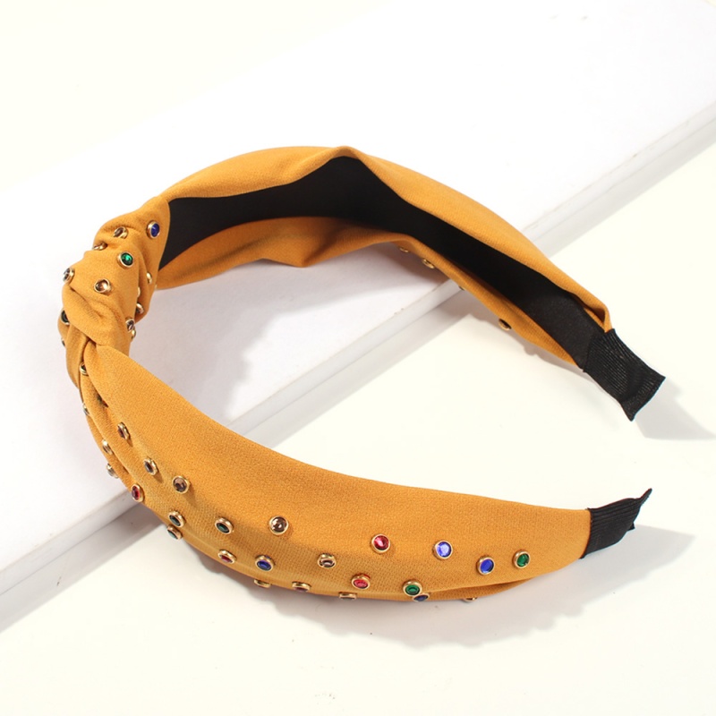 Fashion Yellow Alloy Color Diamond Headband,Head Band