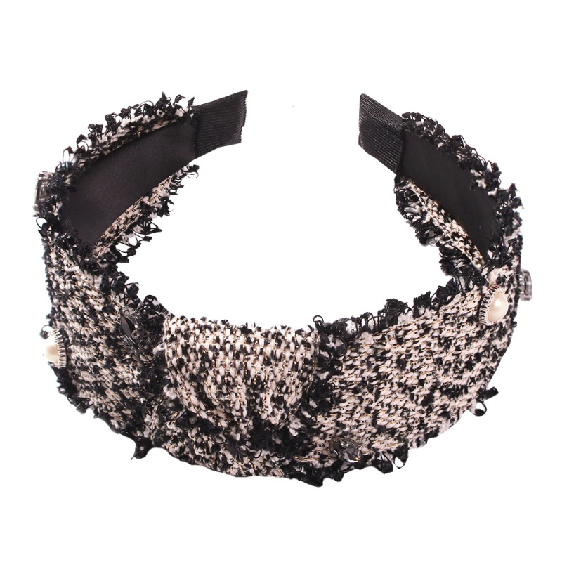 Fashion Black Fleece-studded Pearl Headband,Head Band