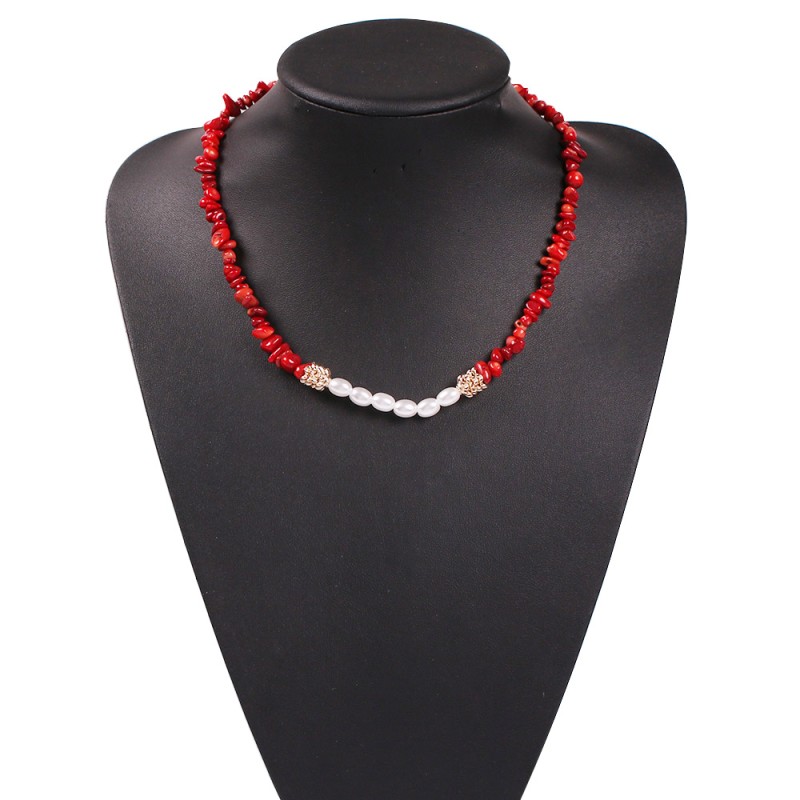 Fashion Green Dongling Alloy Natural Stone Pearl Necklace,Crystal Necklaces