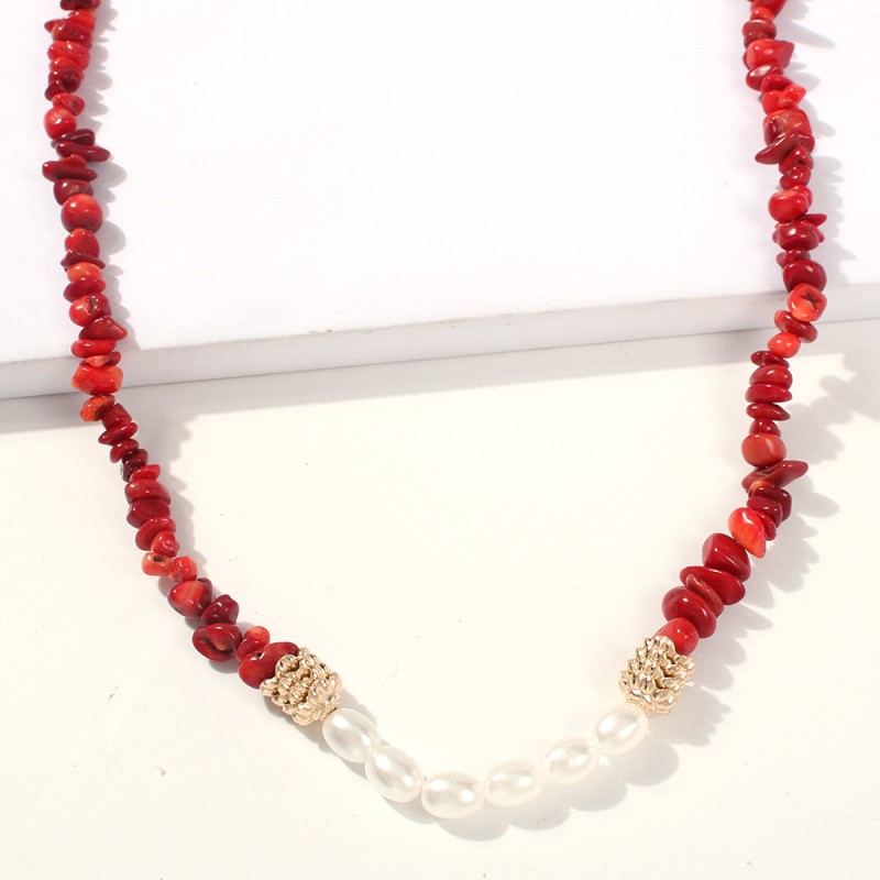 Fashion Colored Natural Stone Alloy Natural Stone Pearl Necklace,Crystal Necklaces