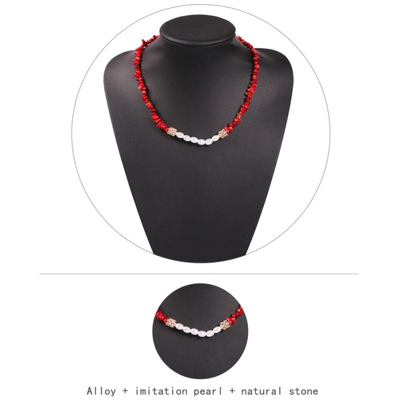 Fashion Colored Natural Stone Alloy Natural Stone Pearl Necklace,Crystal Necklaces