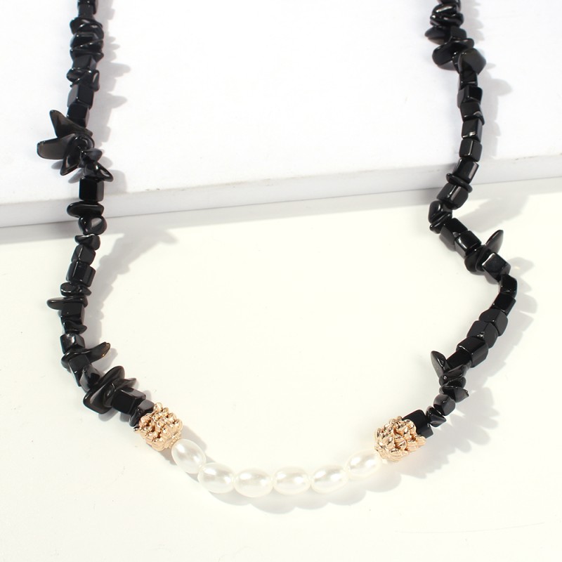 Fashion White Alloy Natural Stone Pearl Necklace,Crystal Necklaces