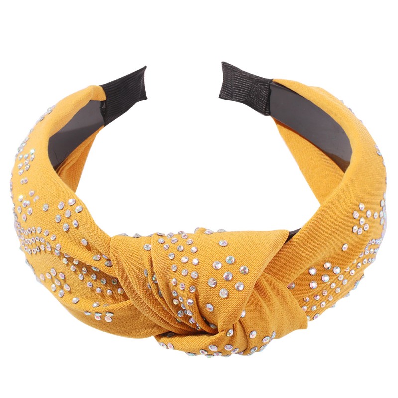 Fashion Yellow Chiffon-studded Knotted Headband,Head Band