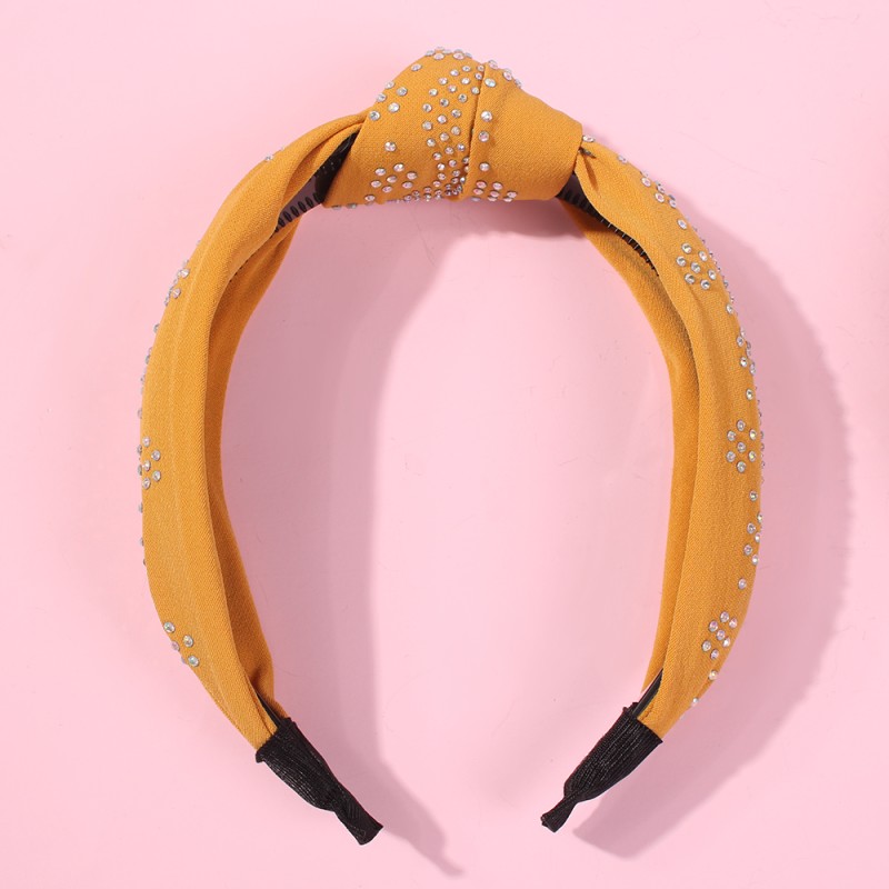 Fashion Yellow Chiffon-studded Knotted Headband,Head Band