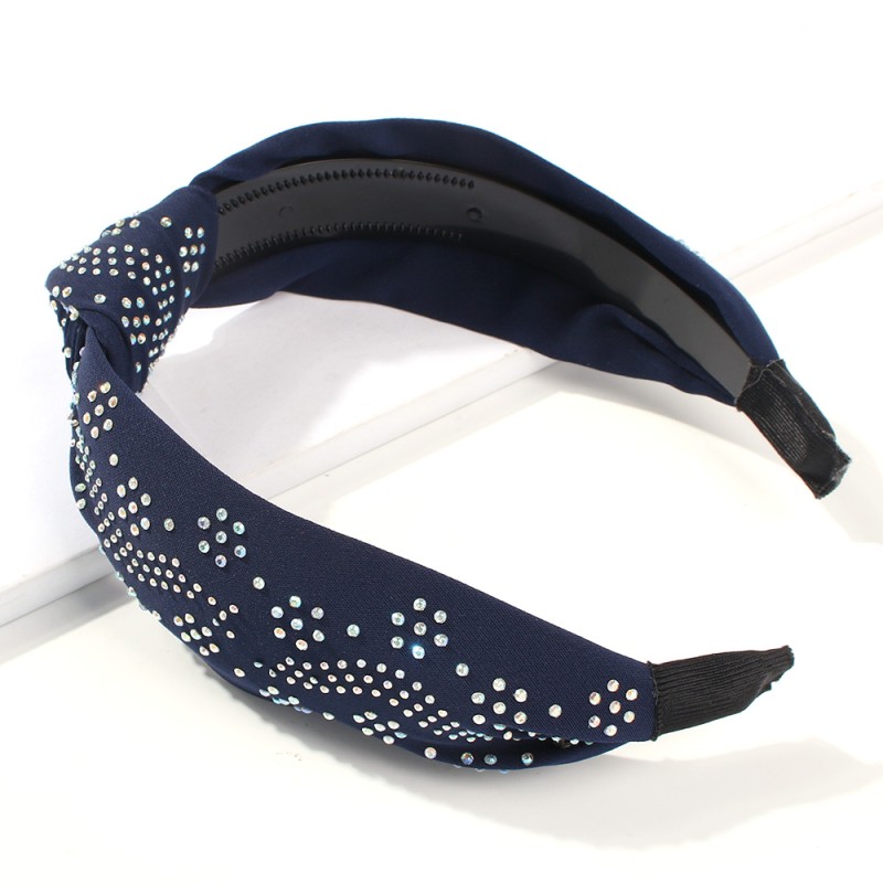 Fashion Navy Blue Chiffon-studded Knotted Headband,Head Band