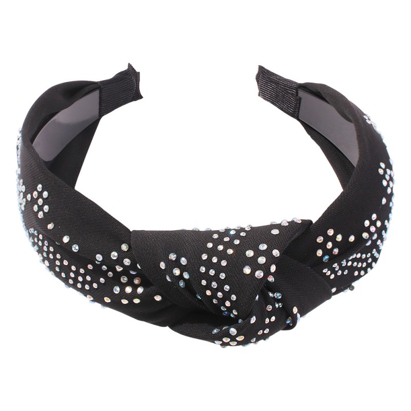 Fashion Black Chiffon-studded Knotted Headband,Head Band