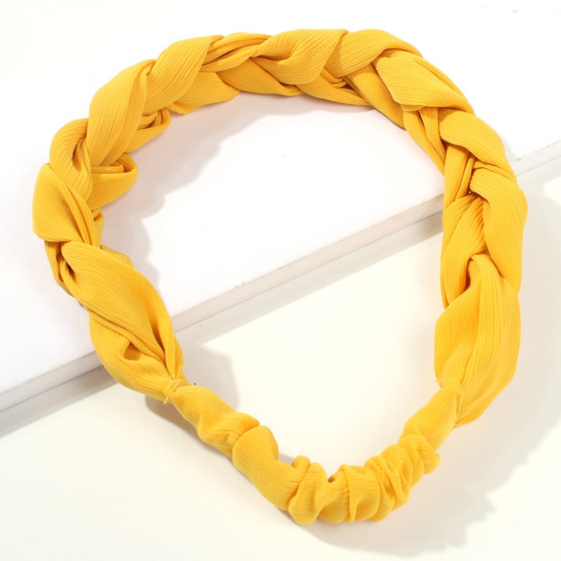 Fashion Yellow Chiffon Braided Hair Band,Hair Ribbons