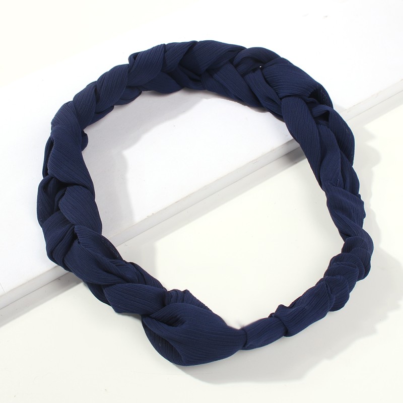 Fashion Navy Blue Chiffon Braided Hair Band,Hair Ribbons