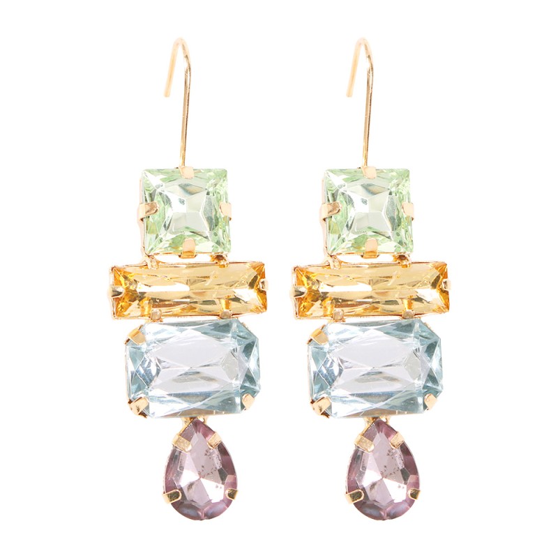 Fashion Gold Alloy Diamond-studded Earrings,Drop Earrings