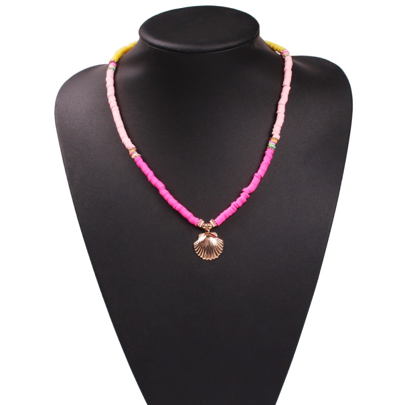 Fashion Purple Gray Yellow Shell Alloy Resin Shell Pearl Necklace,Pendants