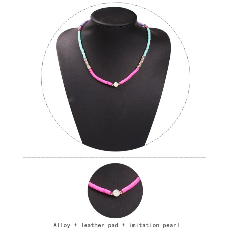 Fashion Purple Blue Rose Red Pearl Alloy Resin Shell Pearl Necklace,Pendants