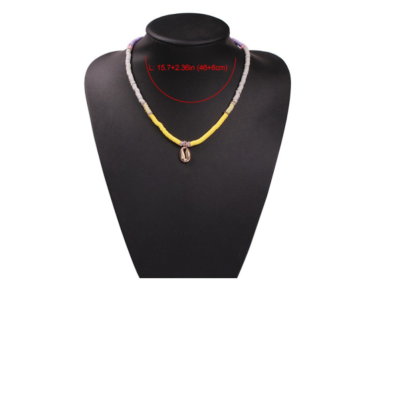 Fashion Purple Gray Yellow Shell Alloy Resin Shell Pearl Necklace,Pendants