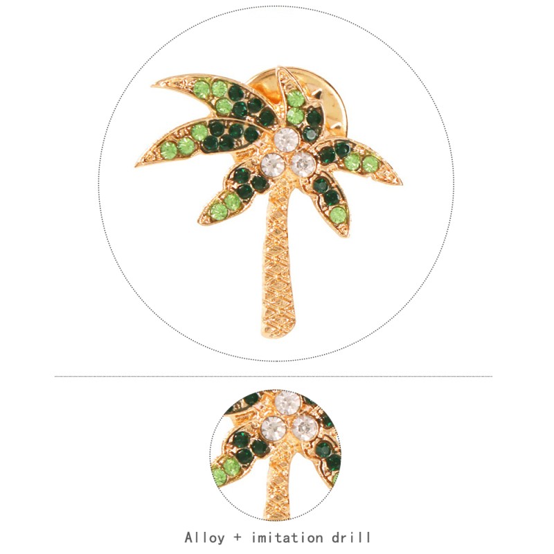 Fashion Coconut Tree Alloy Diamond Animal Brooch,Korean Brooches