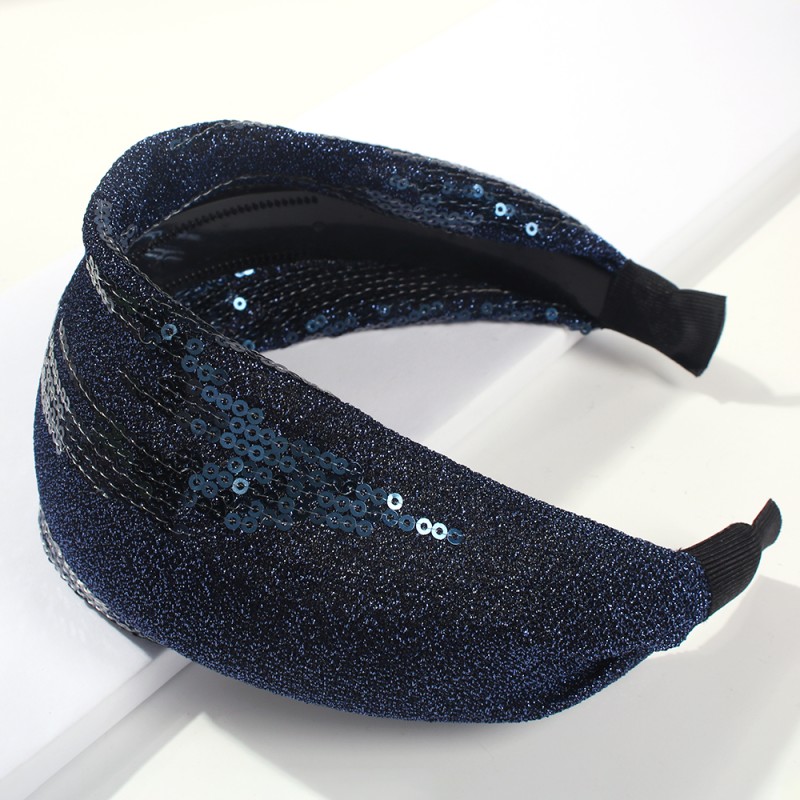 Fashion Blue Cloth Sequins Glossy Headband,Head Band