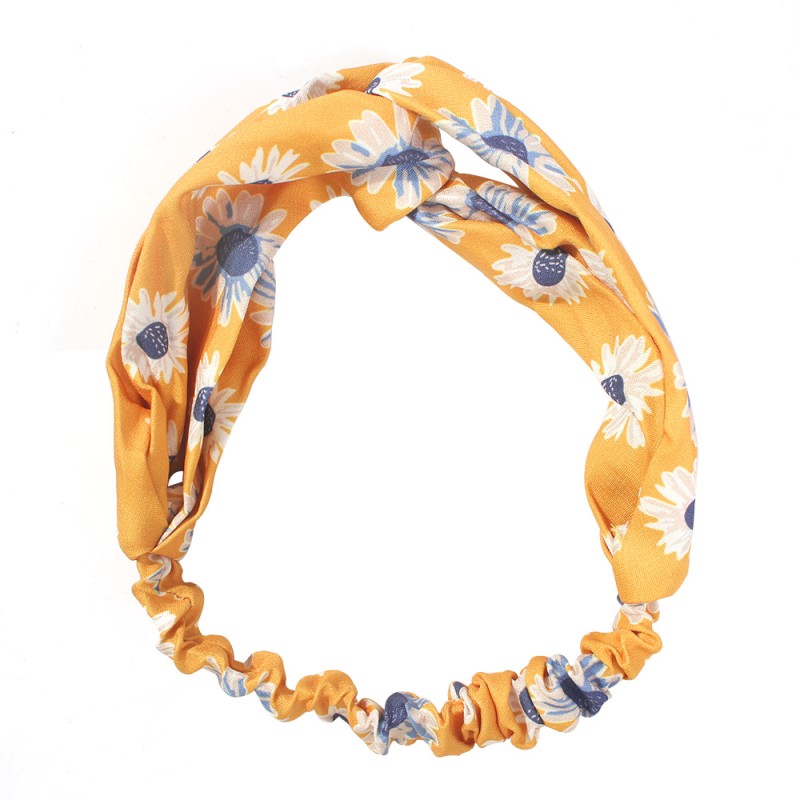 Fashion Apricot Cloth Daisy Print Headband,Hair Ribbons