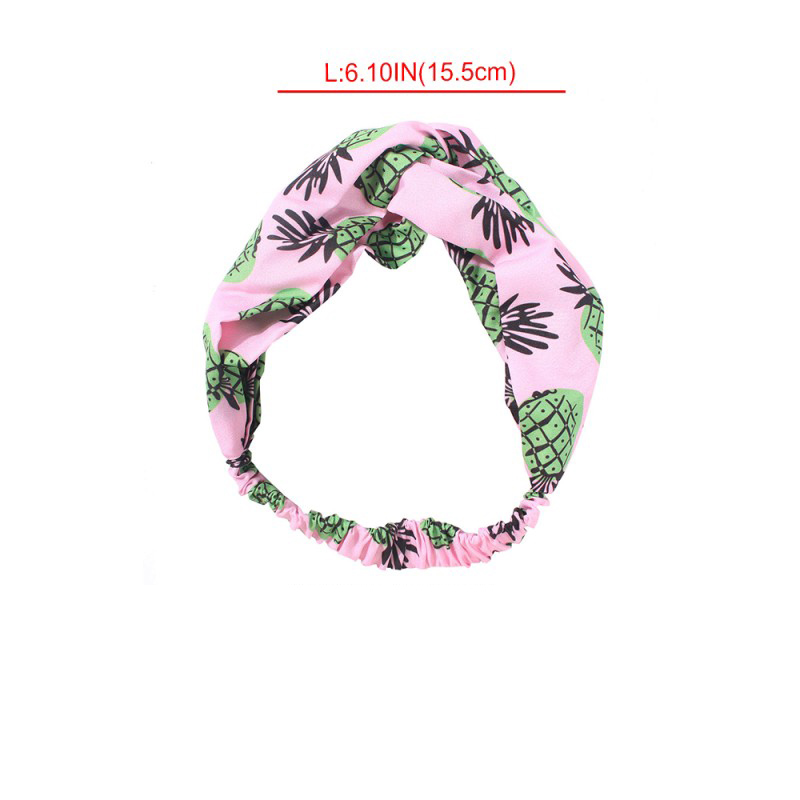 Fashion Pink Greenish Cloth Pineapple Print Headband,Hair Ribbons