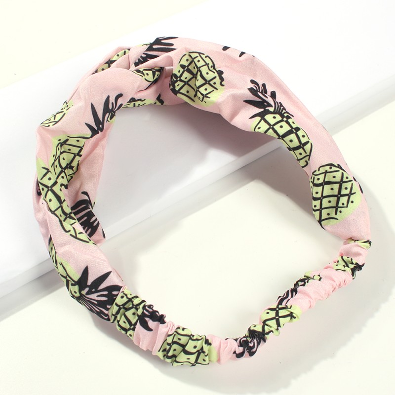 Fashion Pink Yellow Cloth Pineapple Print Headband,Hair Ribbons