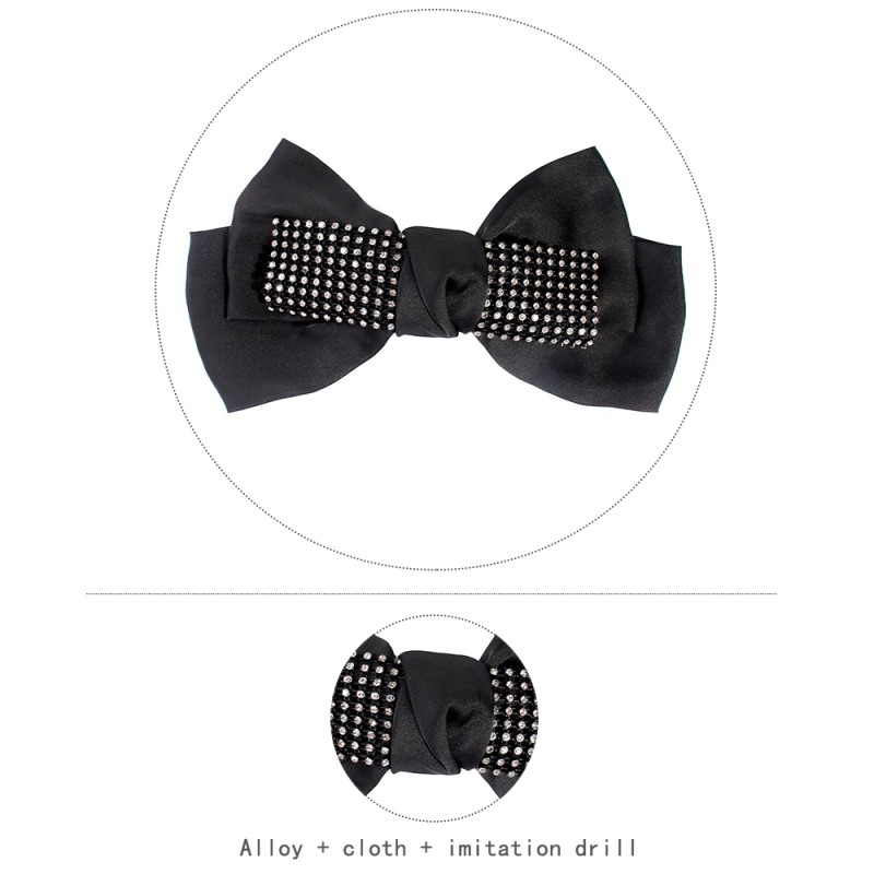 Fashion Black Alloy Cloth Pearl Bow Hair Clip,Hairpins