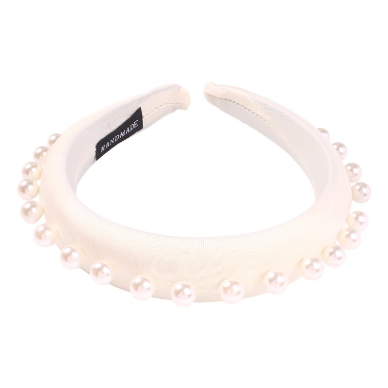 Fashion White Sponge Cloth Pearl Headband,Head Band