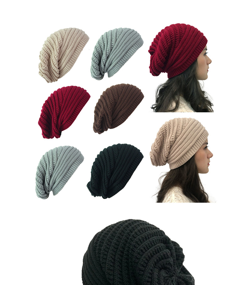 Fashion Beige Knitted Wool Hat,Knitting Wool Hats