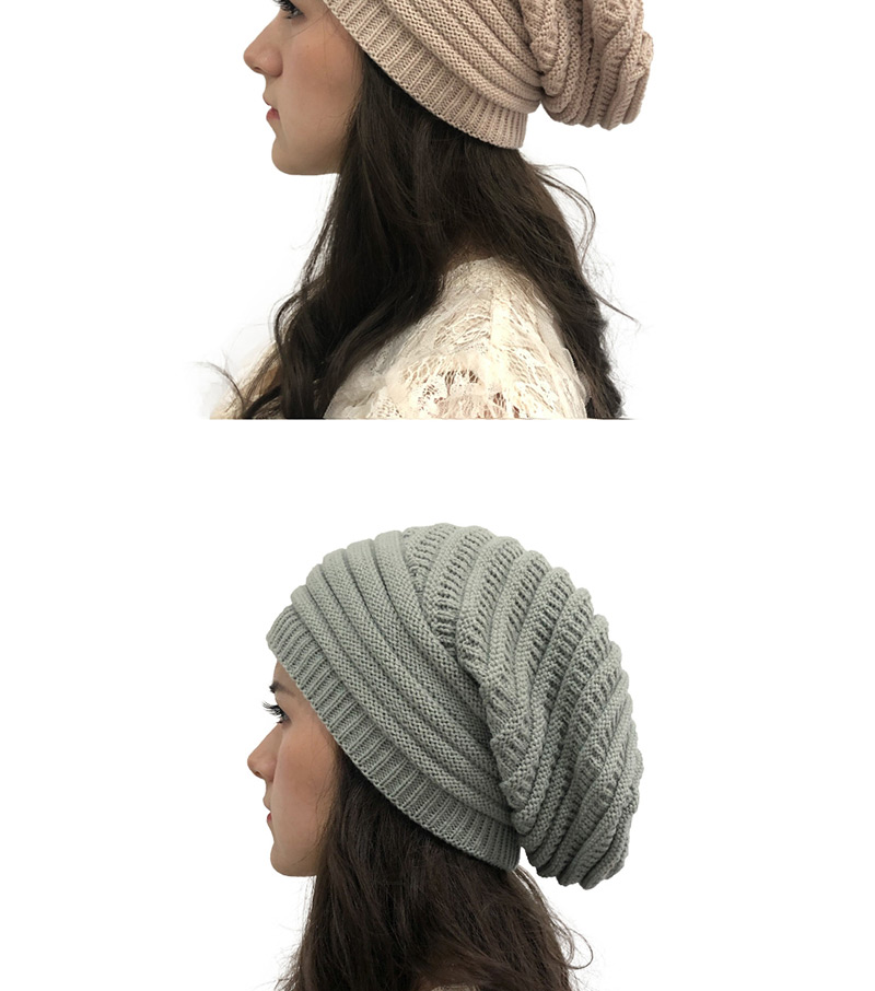 Fashion Beige Knitted Wool Hat,Knitting Wool Hats