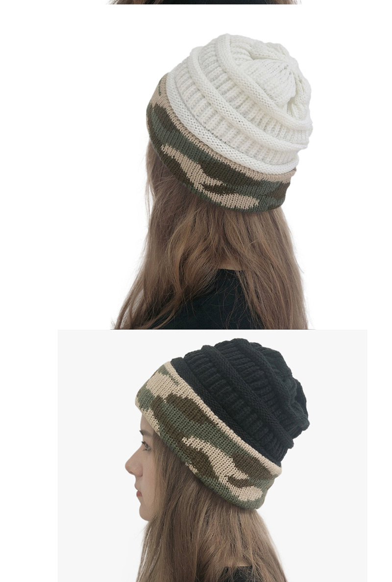 Fashion Black Camouflage Wool Cap,Knitting Wool Hats