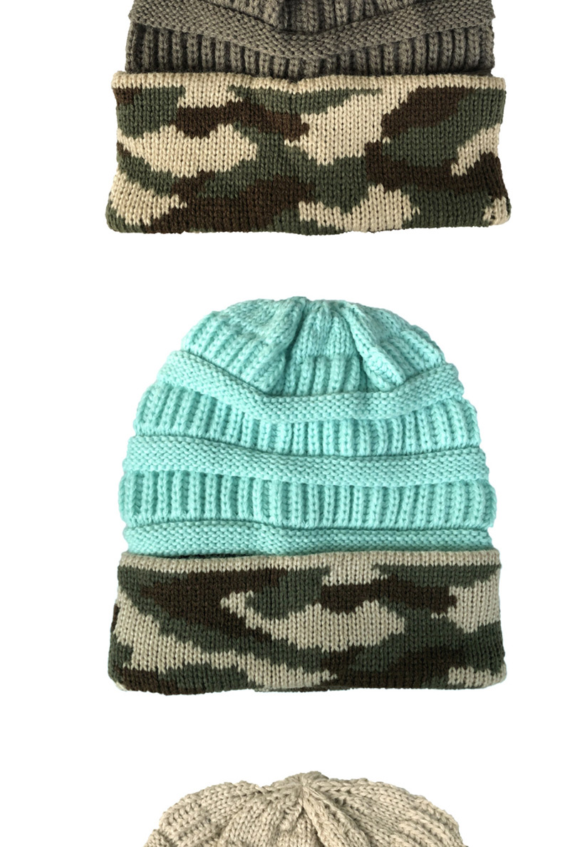 Fashion Beige Camouflage Wool Cap,Knitting Wool Hats