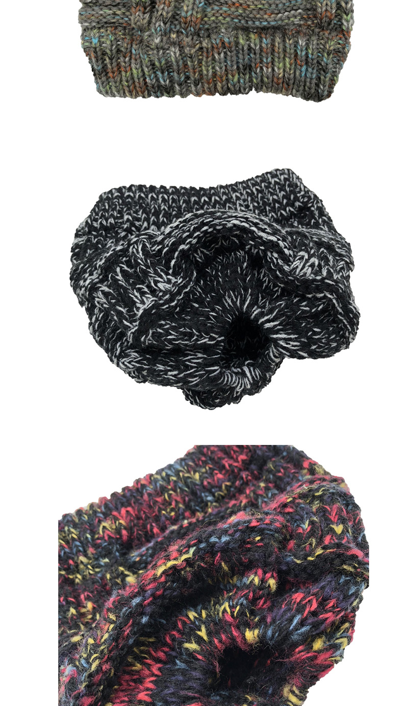 Fashion Black And White Flower Warm Bamboo Wool Cap,Knitting Wool Hats
