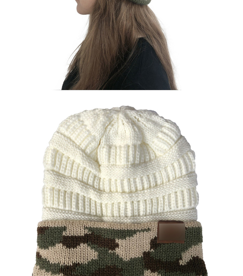 Fashion Dark Gray Cc Camouflage Wool Cap,Knitting Wool Hats