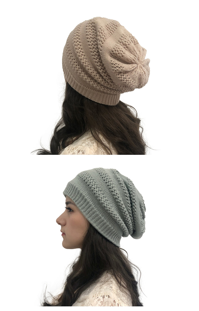 Fashion Coffee Openwork Knit Double Hat,Knitting Wool Hats