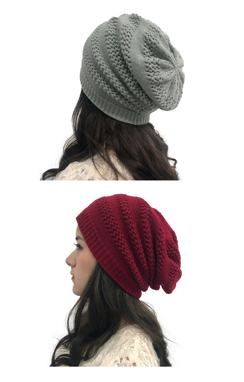 Fashion Coffee Openwork Knit Double Hat,Knitting Wool Hats