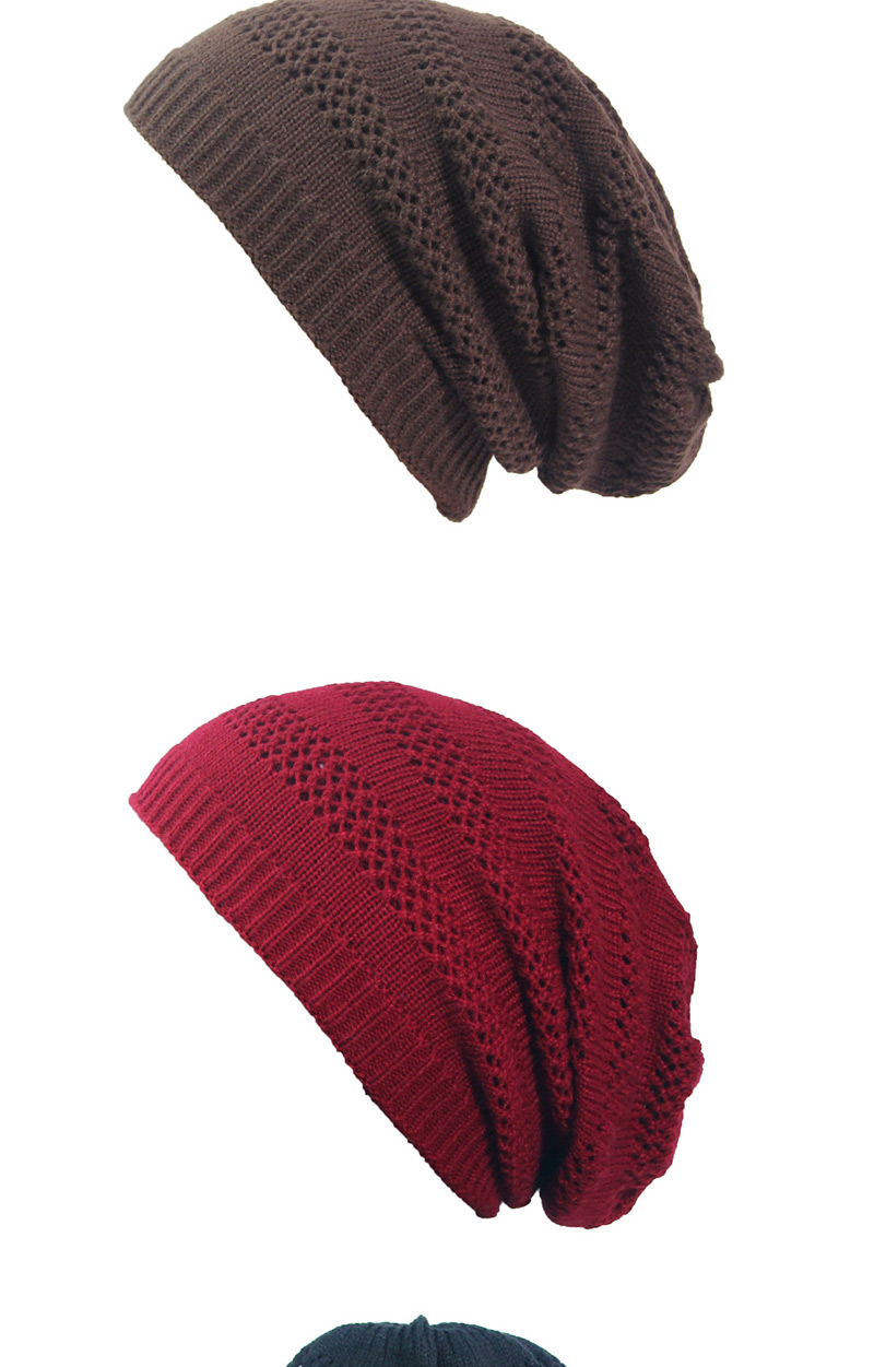 Fashion Beige Openwork Knit Double Hat,Knitting Wool Hats
