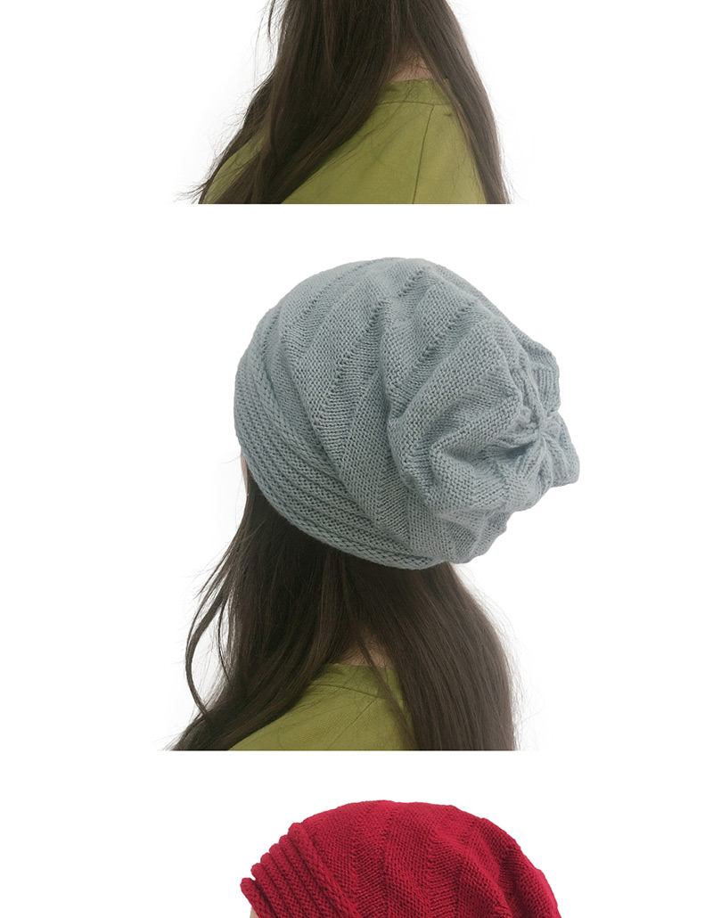 Fashion Beige Twill Pleated Cap,Knitting Wool Hats