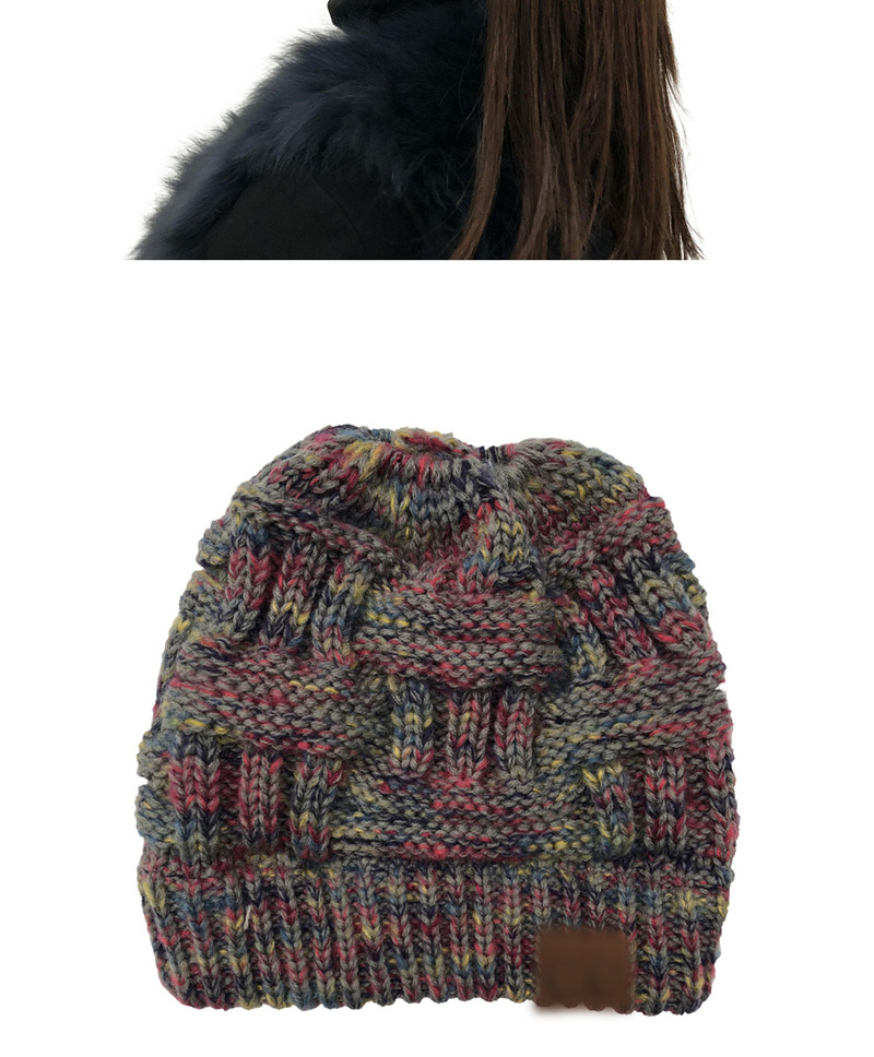 Fashion Colorful Green Ash Cc Labeling Knitted Wool Cap,Knitting Wool Hats