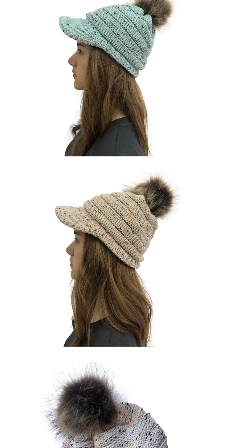 Fashion Light Blue Dot Color Point Mixed Color Hat 檐 Knit Hat,Knitting Wool Hats