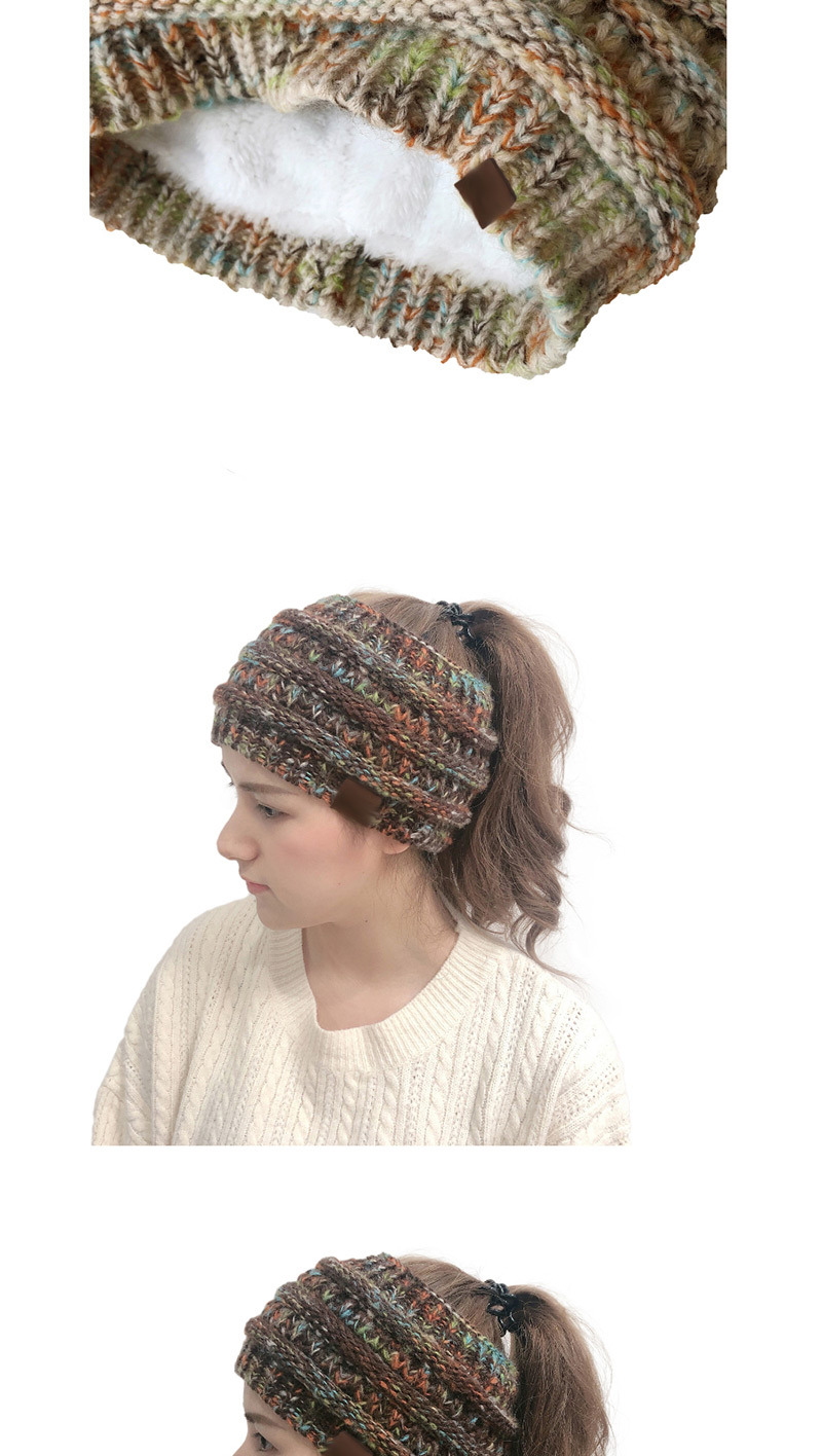 Fashion Popcorn Cc Label Knitting Plus Pile Headband,Knitting Wool Hats