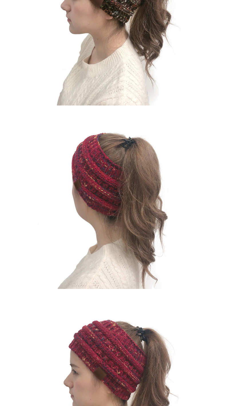 Fashion Popcorn Cc Label Knitting Plus Pile Headband,Knitting Wool Hats