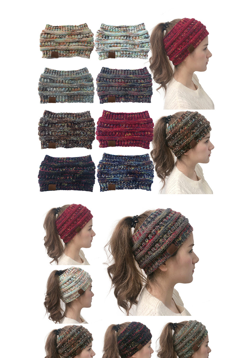 Fashion Dark Gray Flower Knitted Empty Headband,Knitting Wool Hats