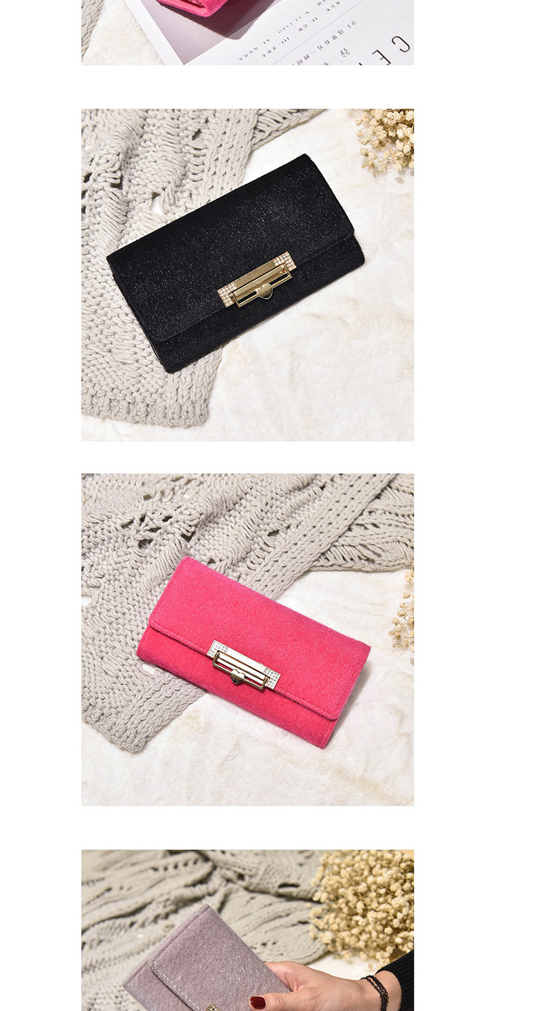 Fashion Black Rabbit Hair Lock Cover Wallet,Wallet