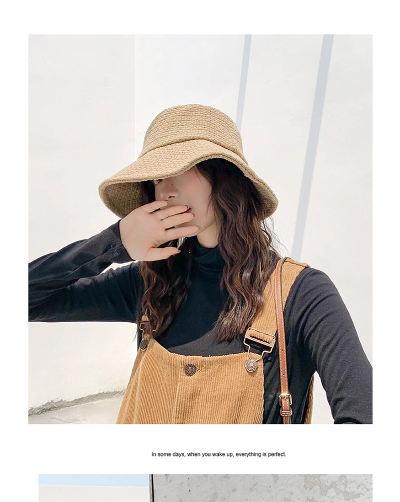 Fashion Woven Plaid Black Woolen Basin Cap,Sun Hats