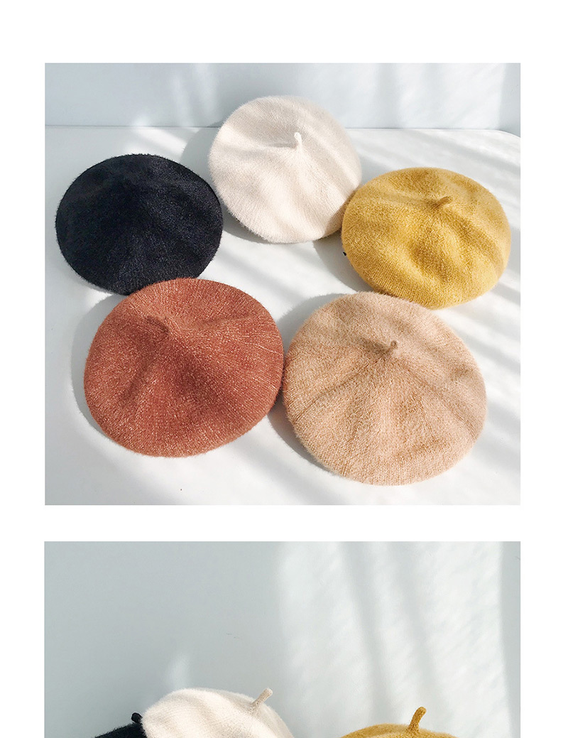 Fashion Short-haired Chenille Black Short-haired Chenille Beret,Beanies&Others