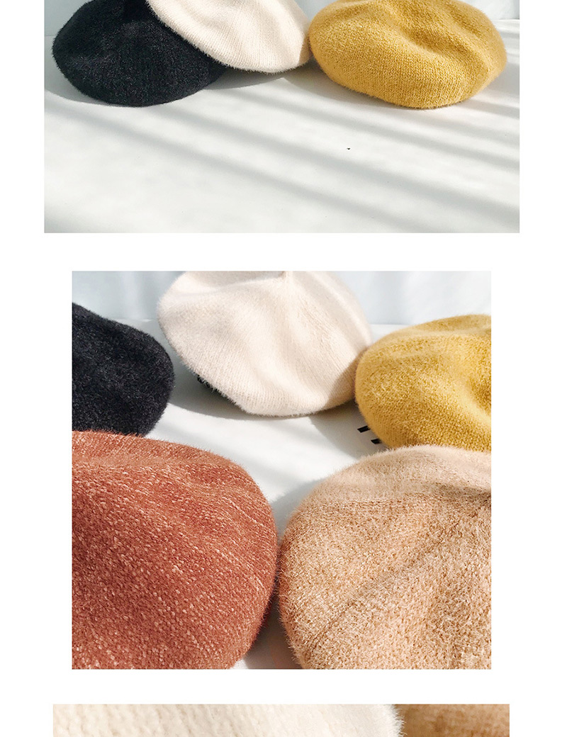 Fashion Short-haired Chenille Camel Short-haired Chenille Beret,Beanies&Others