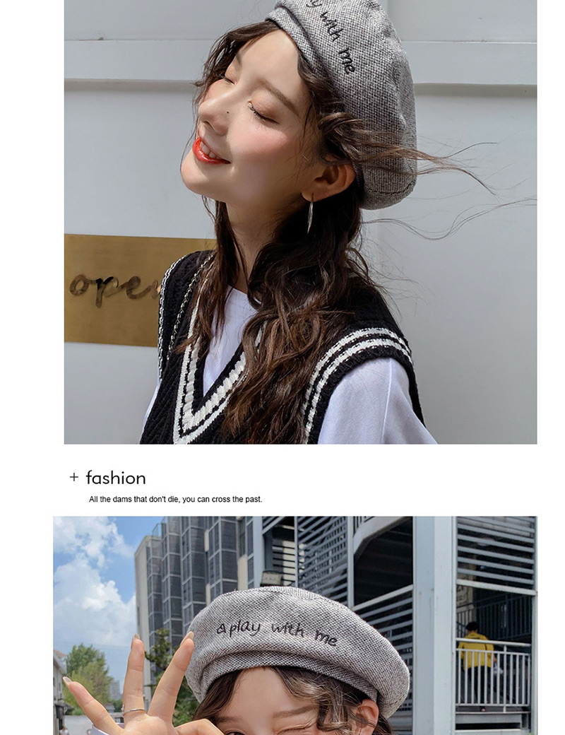 Fashion Play Orange Letter Thin Beret,Beanies&Others